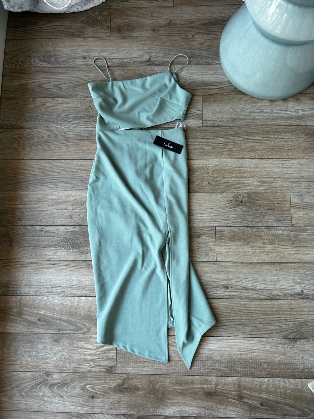 Lulu's Mint Green Spaghetti Strap Midi Dress